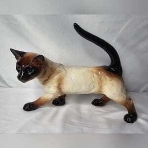 ​Large Goebel West Germany Siamese Cat Figurine 13" Long Walking Blue Eyes 31011